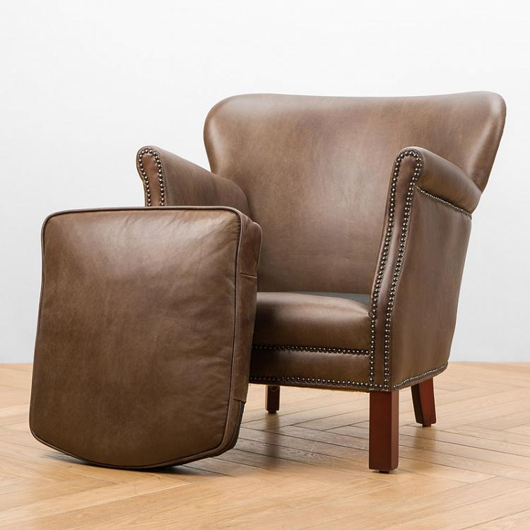 Кресло Кэбин, коричневые ножки Cabin Chair, Maroon Brown Oak PF