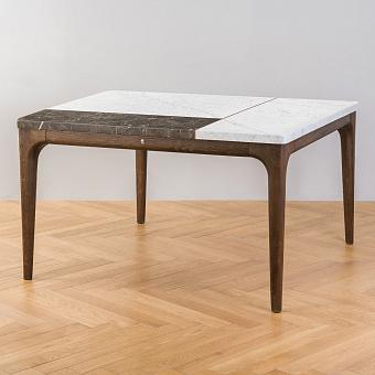 Обеденный стол F310 Stonepiet Square Dining Table, Brushed Dark Brown Oak мрамор White And Brown Polished Marble