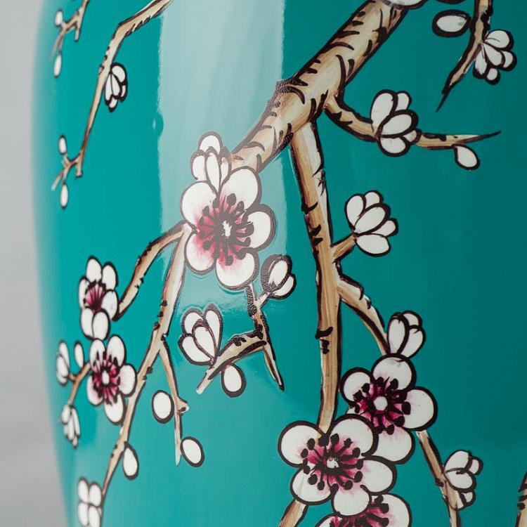 Ваза Сакура бирюзовая с жёлтым Vase Sakura Blue Yellow