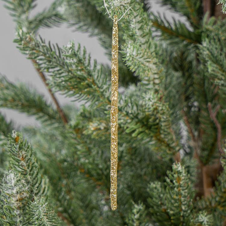 Ёлочная игрушка Золотая снежинка с блёстками Glitter Flat Snowflake Gold 12,5 cm