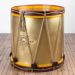 Regiment Brass Drum Lamp Table
