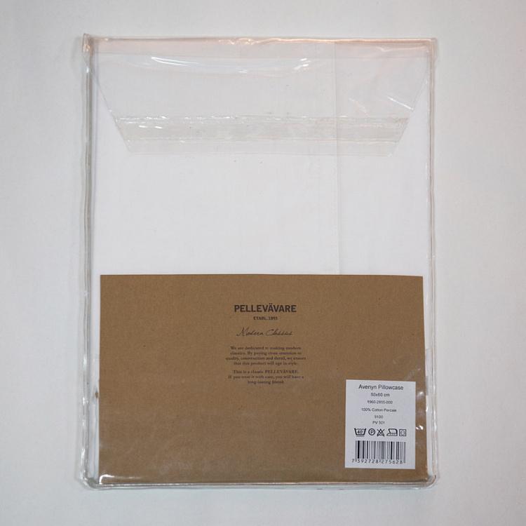 Белая наволочка из хлопка перкаль Авенюн, 50х60 см Avenyn Pillow Case All White 50x60 cm