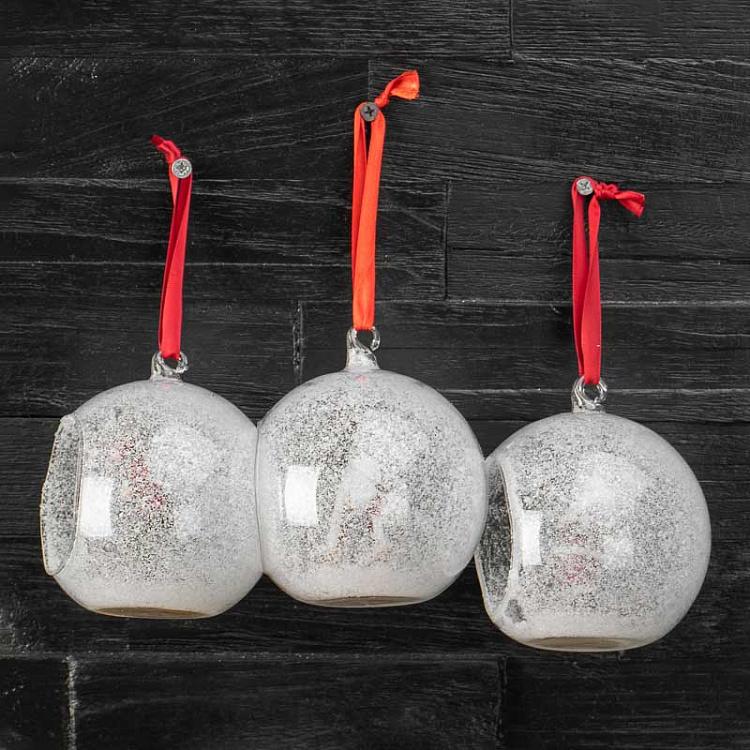 Набор из трёх ёлочных шаров Рождественские фигурки Set Of 3 Xmas Figurines 10 cm