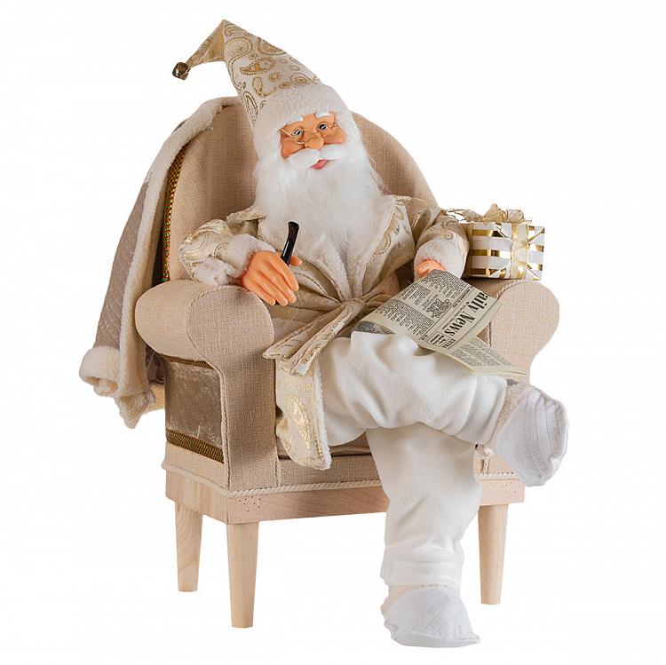 Музыкальная фигурка Санта-Клаус в кресле Musical Santa Claus In Chair 80 cm