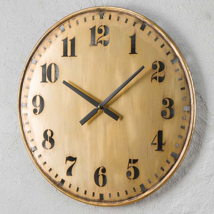 Brass Patina Openwork Clock