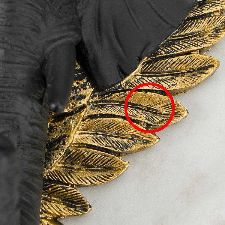 Декоративный крючок Слон в золотых листьях дисконт Elephant Hook Black And Gold discount