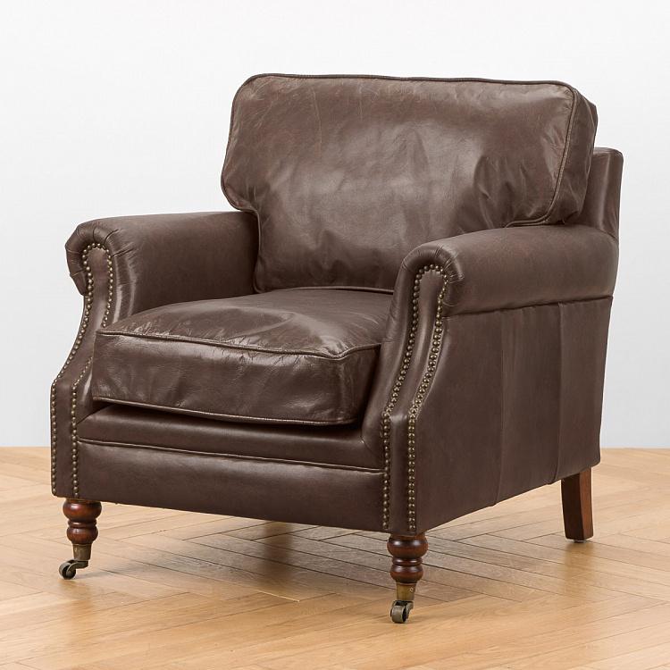 Кресло Джон, красно-коричневые ножки John Armchair, Red Brown Wood D