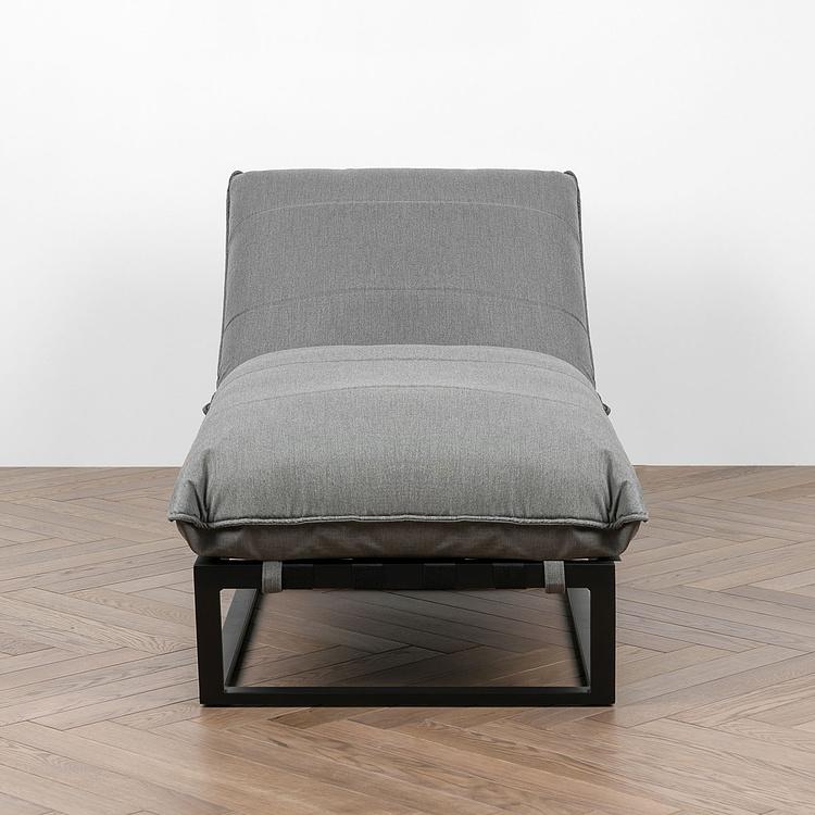 Садовый шезлонг-лежак Reef Lounger, Black акриловая ткань Flanelle - ракурс 2