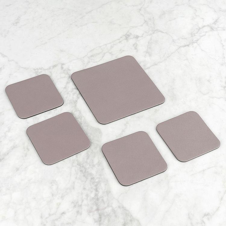 Набор из пяти квадратных подставок под стаканы и чайник Set Of 5 Square Coasters