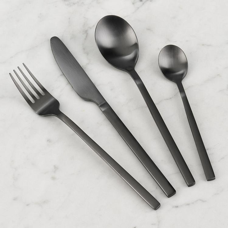 Набор из четырёх столовых приборов матовый чёрный Set Of 4 Cutlery Matt Black