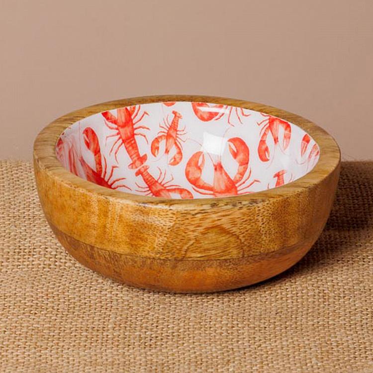 Малая пиала Лобстеры Lobsters Mango Wood Bowl Small