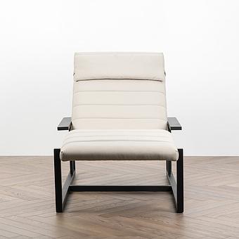 Садовый шезлонг-лежак Roxy Lounger, Black акриловая ткань Light Stone - ракурс 3