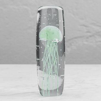 Пресс-папье Cylinder Glass Paperweight Green Jellyfish