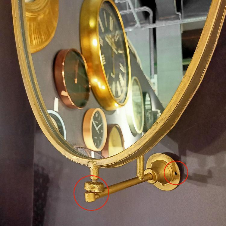 Овальное настенное поворотное зеркало дисконт Oval Copper Swivel Wall Mirror discount