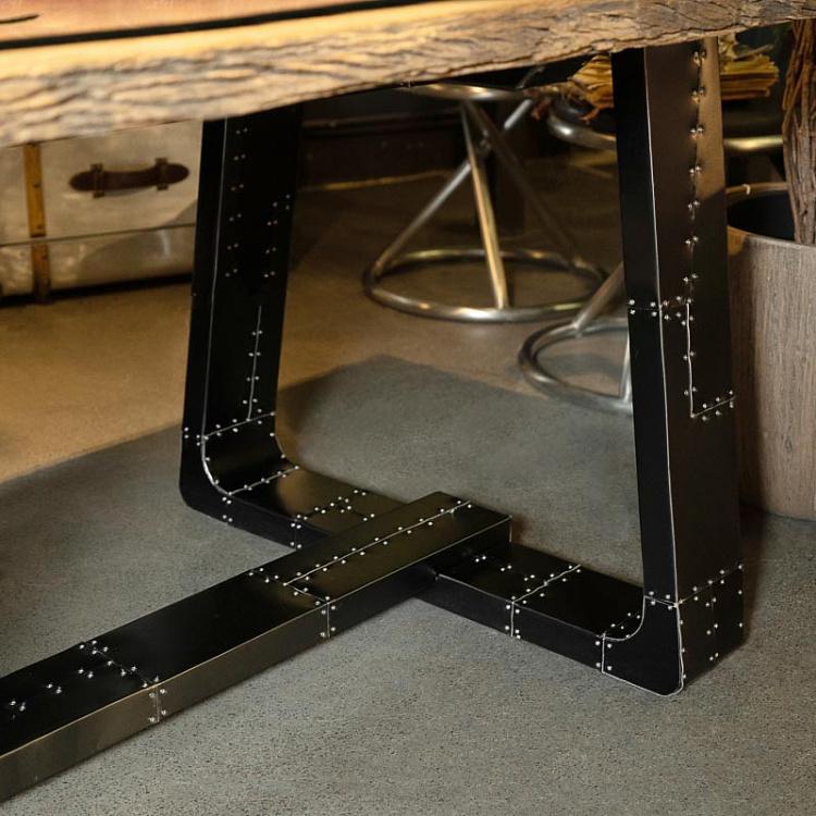 Обеденный стол Тракс со столешницей из закаленного стекла, S Tracks Dining Table With Temp Glass Top Small