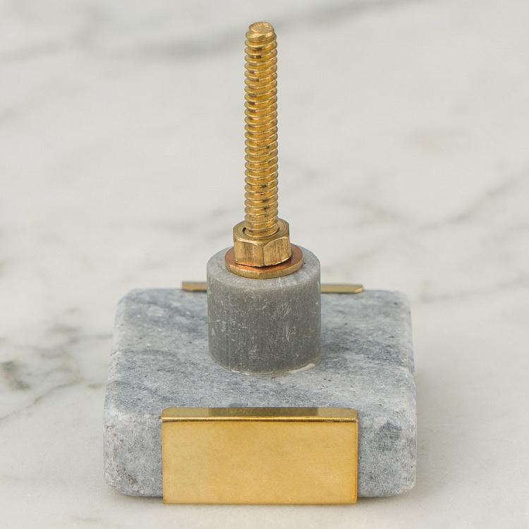 Квадратная мебельная ручка Тёмно-серый камень Dark Gray Stone Square Knob