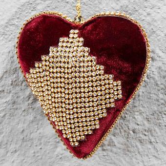 Heart With Golden Stones Purple 12 cm