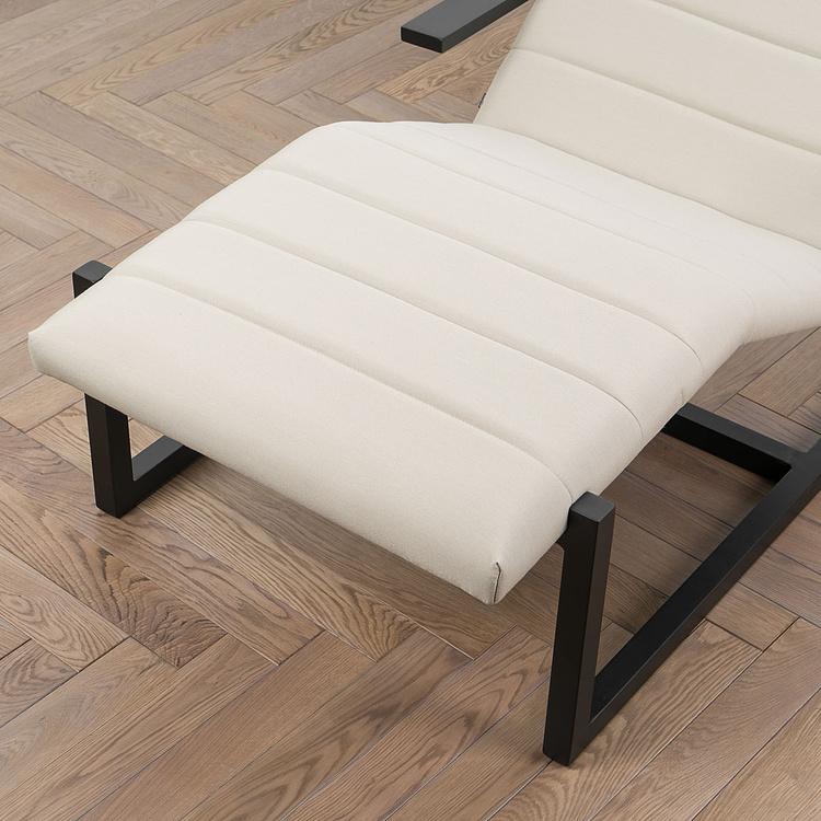 Садовый шезлонг-лежак Roxy Lounger, Black акриловая ткань Light Stone - ракурс 7