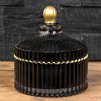 Арома-свеча Aroma Candle In Black Striped Glass Blue Collier Driftwood Small