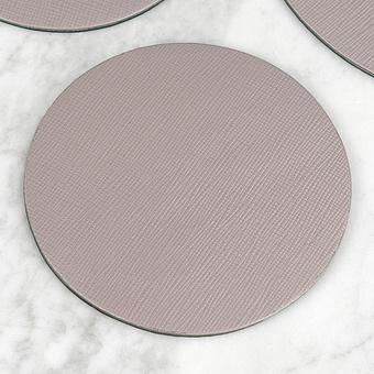 Набор из 5-ти подставок под стаканы Set Of 5 Round Coasters натуральная кожа Smoky