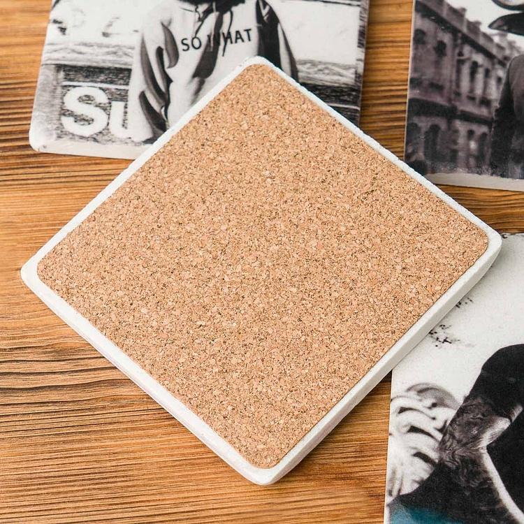 Набор из четырёх подставок под стаканы Киноцефалы Set Of 4 Stone Coasters Cynocephalus