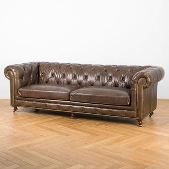 Трёхместный диван Regent 3 Seater RM натуральная кожа Antique Master