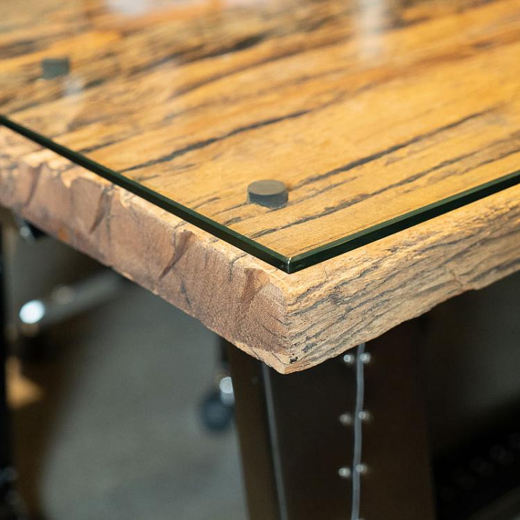 Обеденный стол Тракс со столешницей из закаленного стекла, S Tracks Dining Table With Temp Glass Top Small