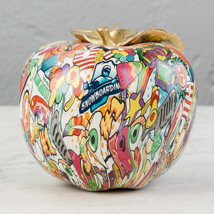 Копилка Яблоко в стиле граффити Graffiti Painted Apple Money Bank