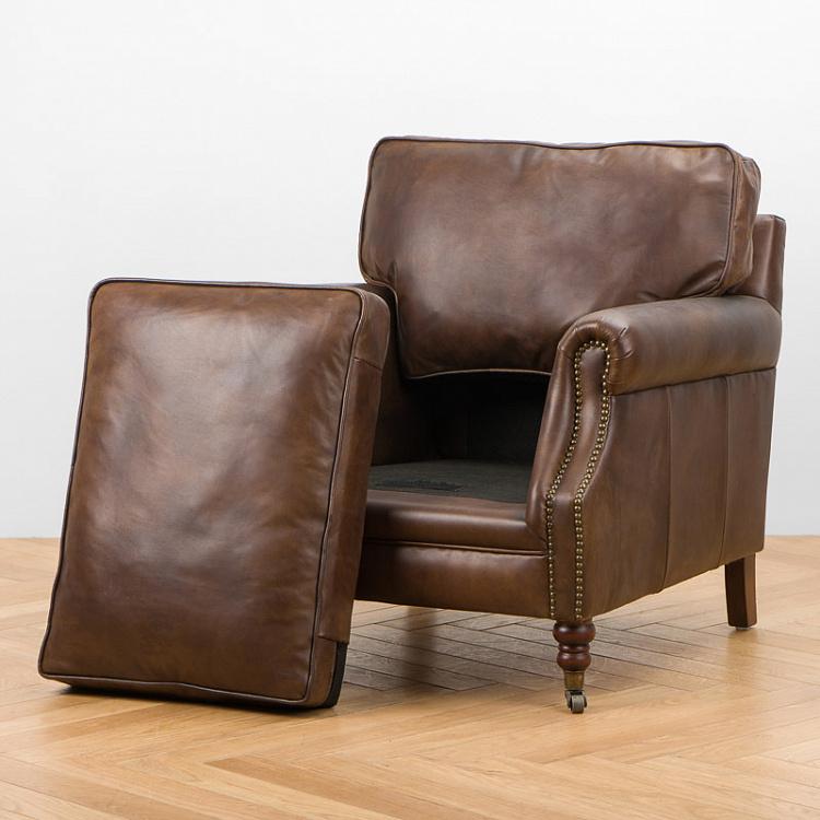 Кресло Джон, красно-коричневые ножки John Armchair, Red Brown Wood D