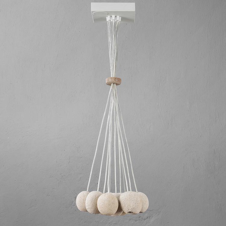 Подвесной светильник с 11-ью плафонами из гальки Ga031 Siqiniq 11 Pebble Chandelier Lamp