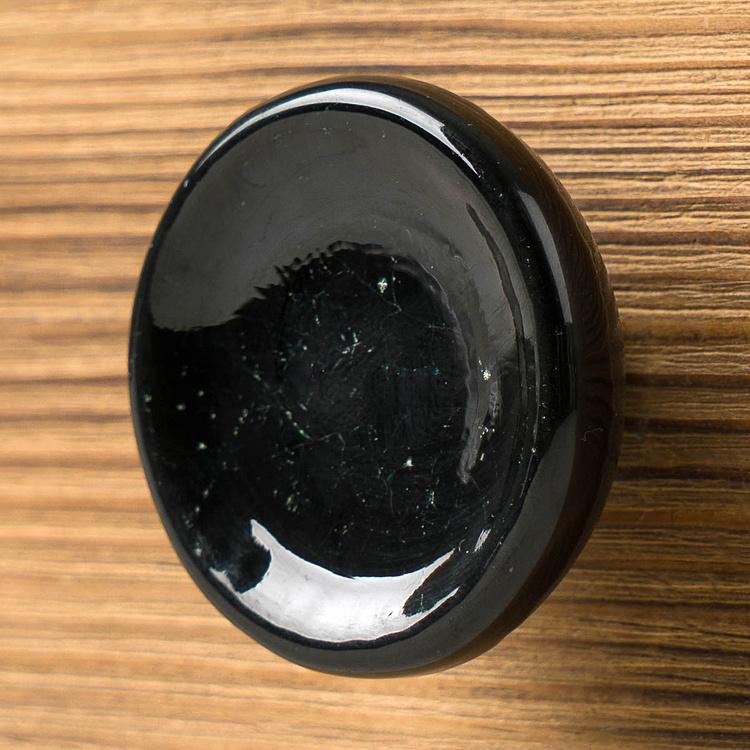 Мебельная ручка Чёрный кракелюр Cracked Knob Black