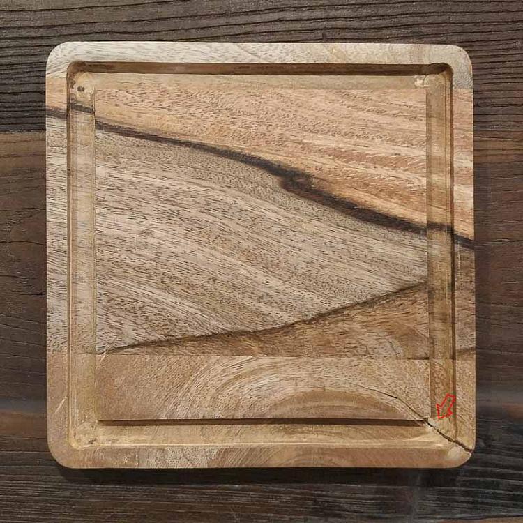 Квадратная деревянная доска со стеклянным колпаком дисконт9 Cover On Square Wooden Plate discount9