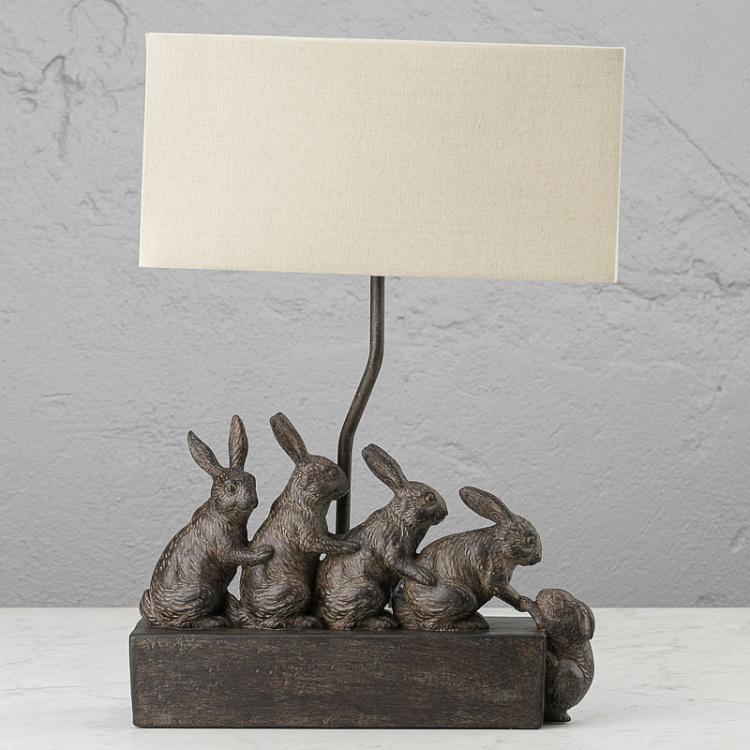 Настольная лампа с абажуром Маленькие зайцы Small Rabbits Table Lamp With Shade