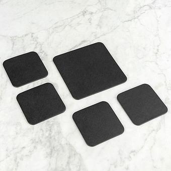 Набор из 5-ти подставок под стаканы Set Of 5 Square Coasters натуральная кожа Noire