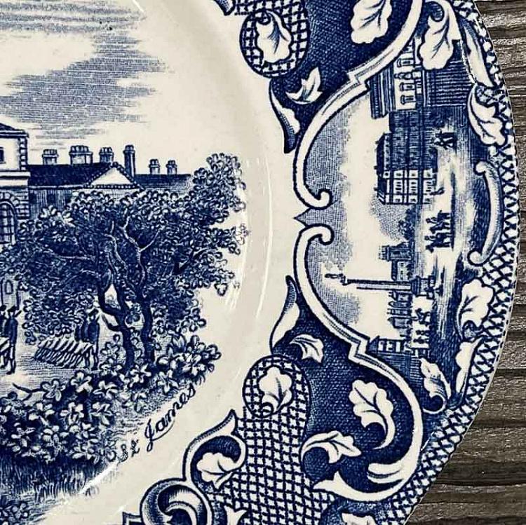 Винтажное овальное блюдо Старый Лондон Vintage Oval Plate Old London