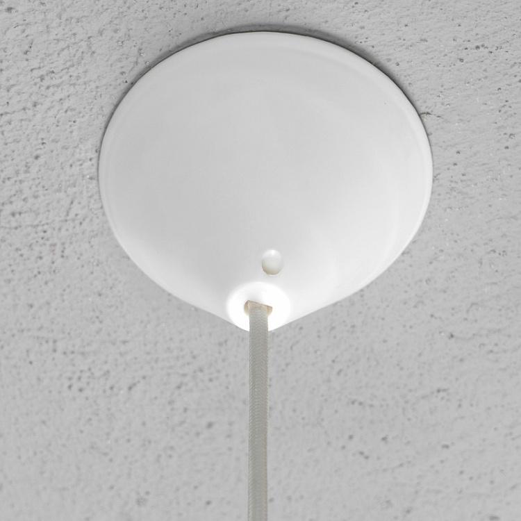 Подвесной светильник Эос Эвиа на белом проводе, белые перья, M Eos Evia Hanging Lamp With White Cord Medium