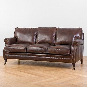 Трёхместный диван John 3 Seater D натуральная кожа Vintage Brown