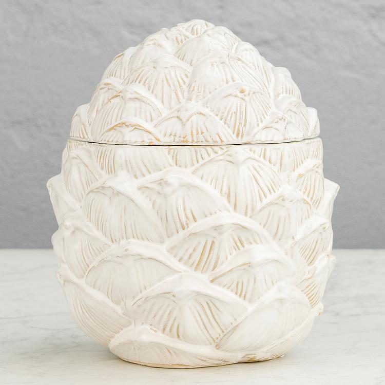 Ёмкость для хранения Сосновая шишка Pine Cone Box White Large