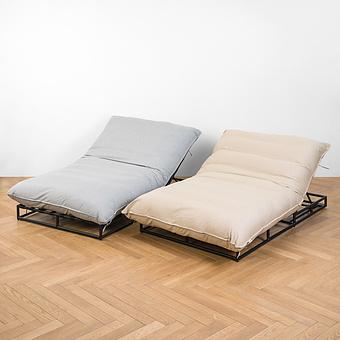 Садовый шезлонг-лежак Coral Lounger, Black акриловая ткань Heather Beige - ракурс 11