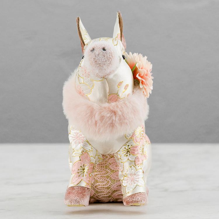 Фигурка из ткани Розовая свинья Fabric Seated Pig Pink