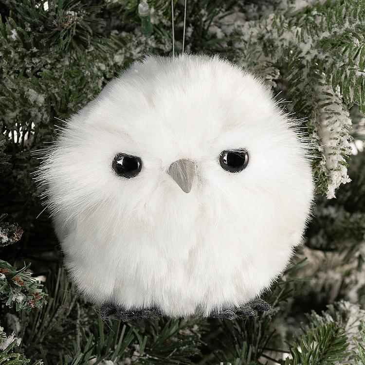 Ёлочная игрушка Круглая сова с открытыми глазами Round Owl With Open Eyes 10 cm