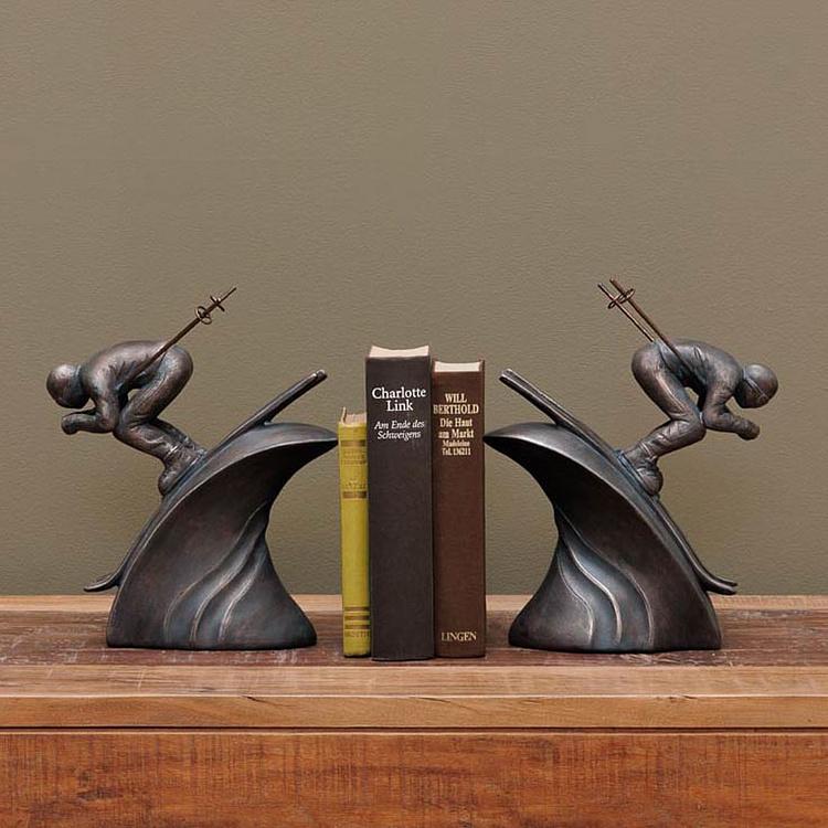 Набор из 2-х держателей для книг Bookend Downhill Skiers