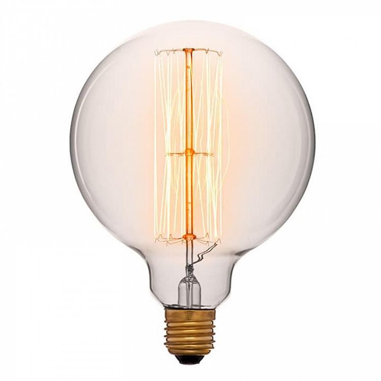 Лампа накаливания Эдисон Глобус Скрэтч L-L E27 60Вт, прозрачная колба Edison Globe Clear Scratch L-L E27 60W