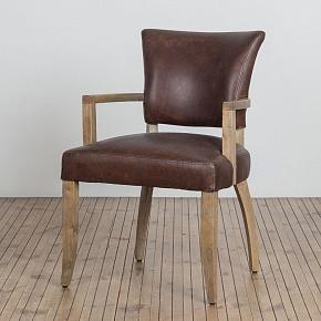 Mimi Dining Chair With Arms, Weathered Wood