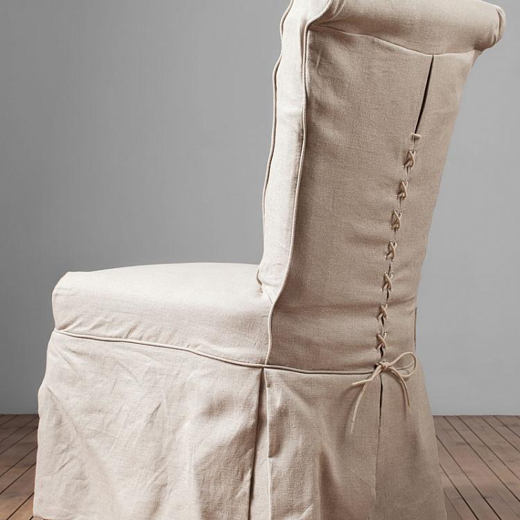 Стул Амели в съёмном белом льняном чехле Amelie Slipcovered Dining Chair, CC Linen Plain