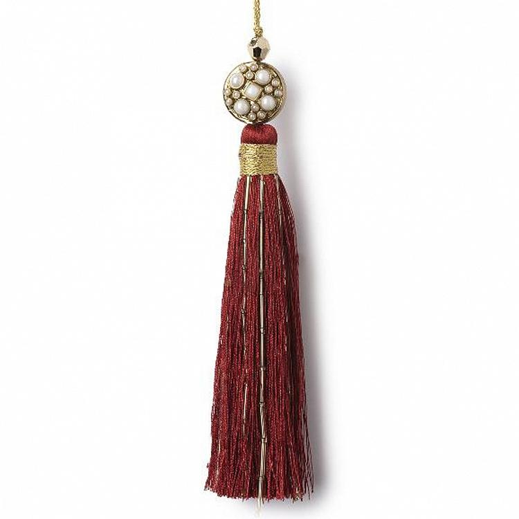 Pearl Pendant With Red Tassel 17 cm