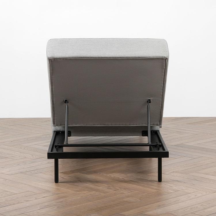 Садовый шезлонг-лежак Chic Lounger, Black акриловая ткань Lead Chine - ракурс 4