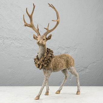 Deer With Wreath Brown