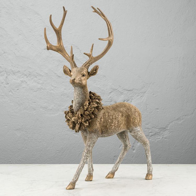 Deer With Wreath Brown