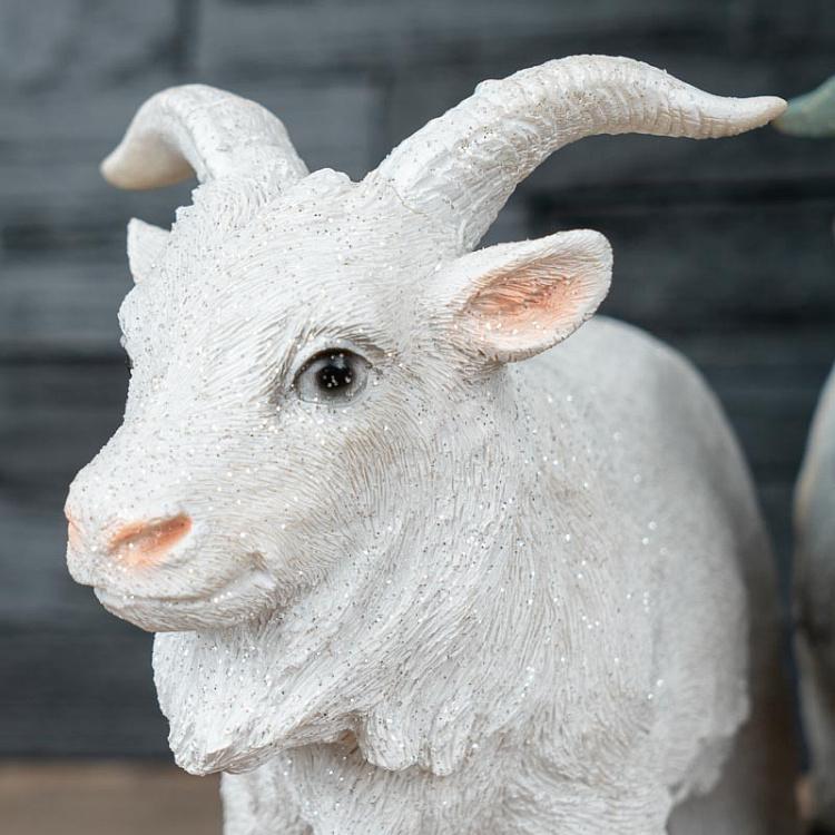 Набор из 2-х новогодних фигурок Козлы Set Of 2 Standing Goats White/Black 27 cm